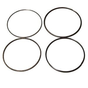 Retro Metal Bangle Bracelets Classic 80s 90s Fashion Minimalist Jewelry Set of 4
